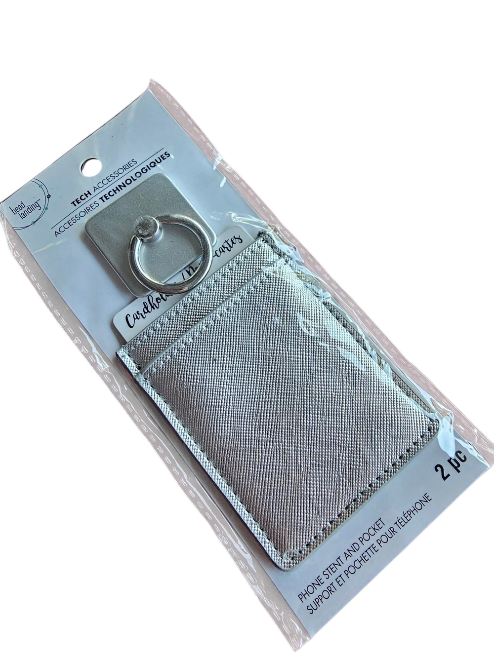 Silver Phone Ring & Card Pocket - 2pc